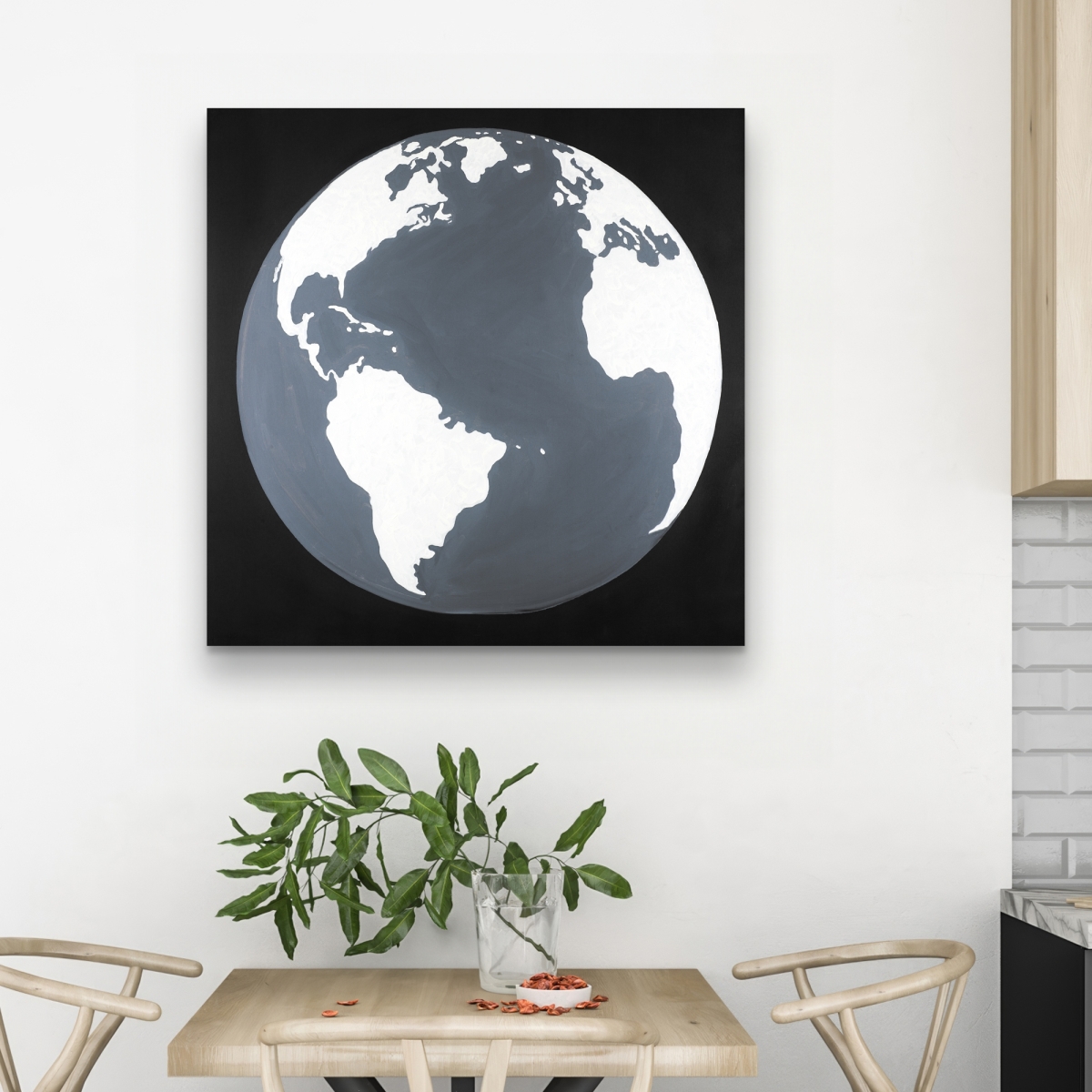 C1RC32322XN2TR 32 x 32 in. Earth Satellite View Canvas - Man Cave Travel & Maps Decor