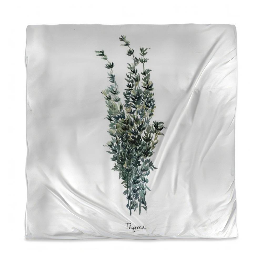3817-SWCQ-GA92-1 Thyme Leaves Bundle White Kitchen Queen Size Duvet Cover - Home Decor