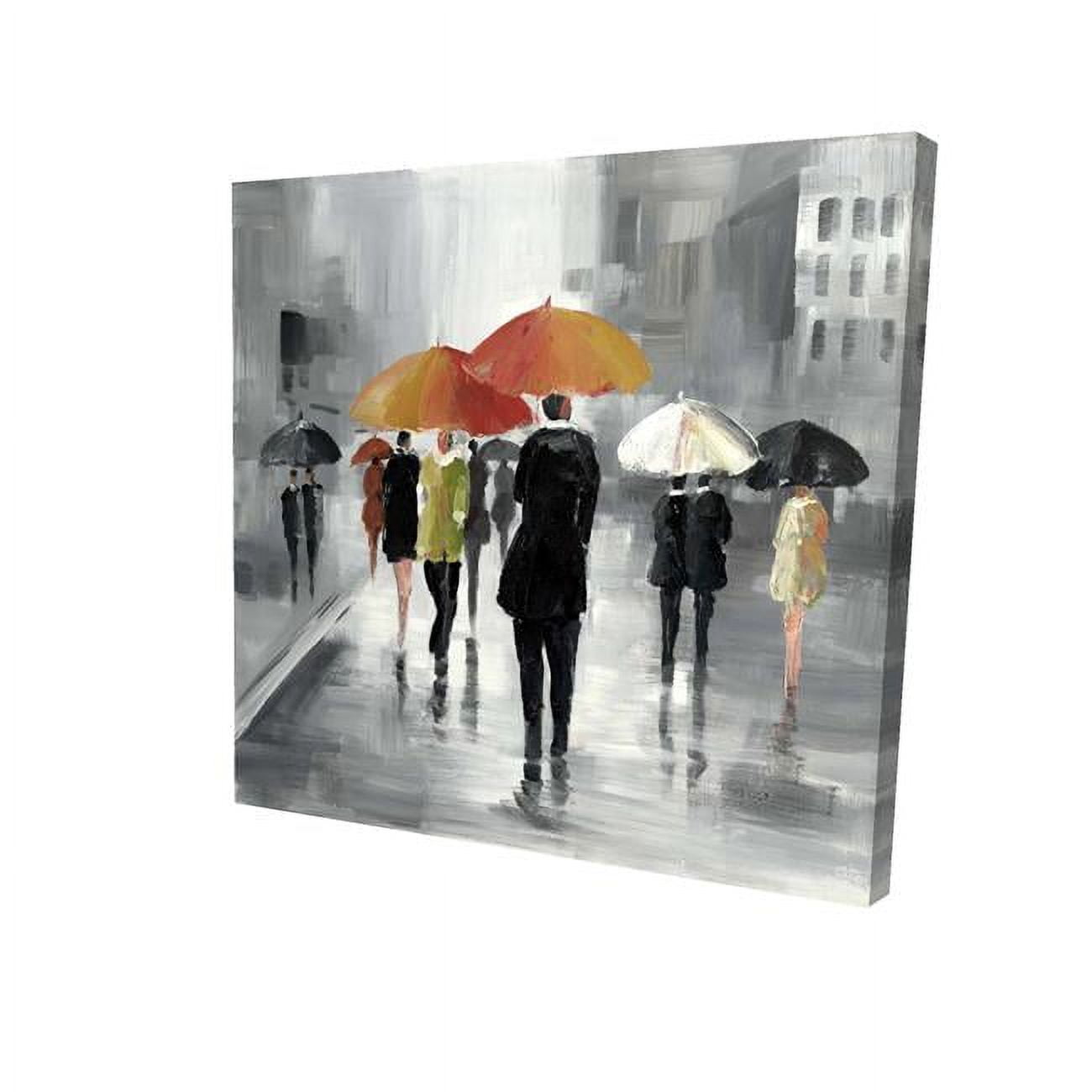 16 x 16 in. Street Scene with Umbrellas-Print on Canvas
