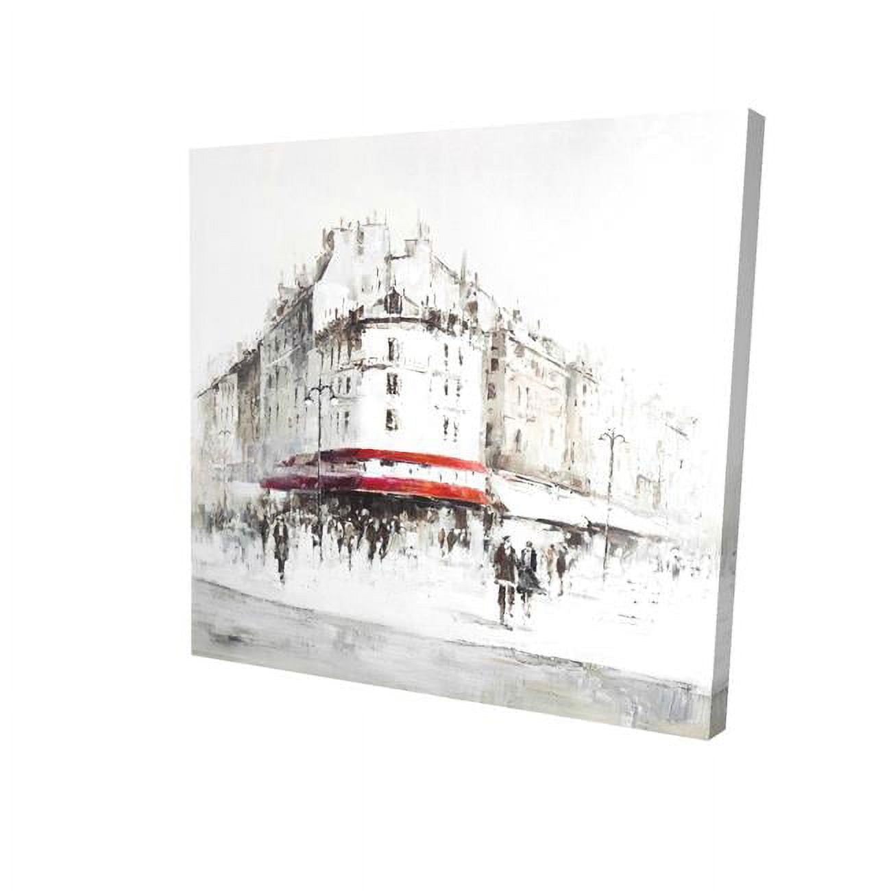 16 x 16 in. White Street with Red Accents-Print on Canvas