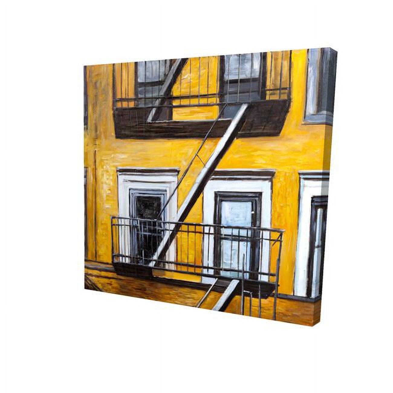 16 x 16 in. Building Old Fire Escape-Print on Canvas