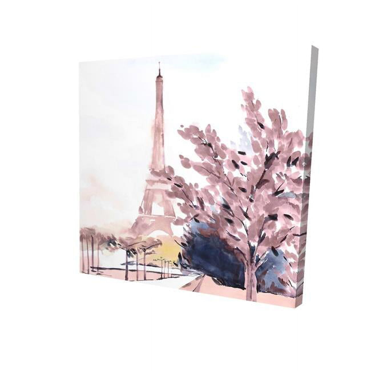 16 x 16 in. Paris & Eiffel Scene-Print on Canvas