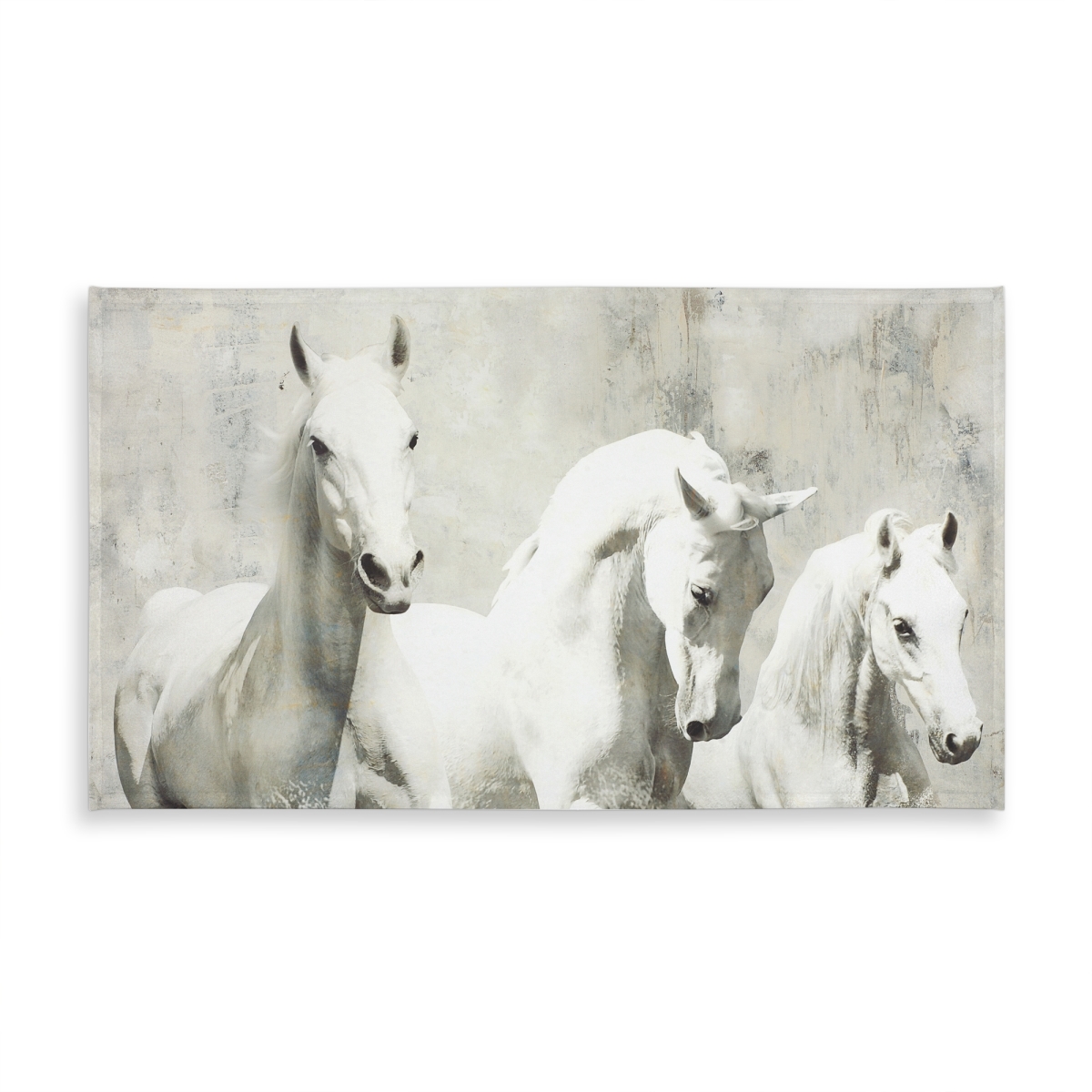 Picture of Begin Home Decor C1TCLRGESUPY0H 58 x 102 in. Three White Horses Tablecloth - Western Bedroom Decor