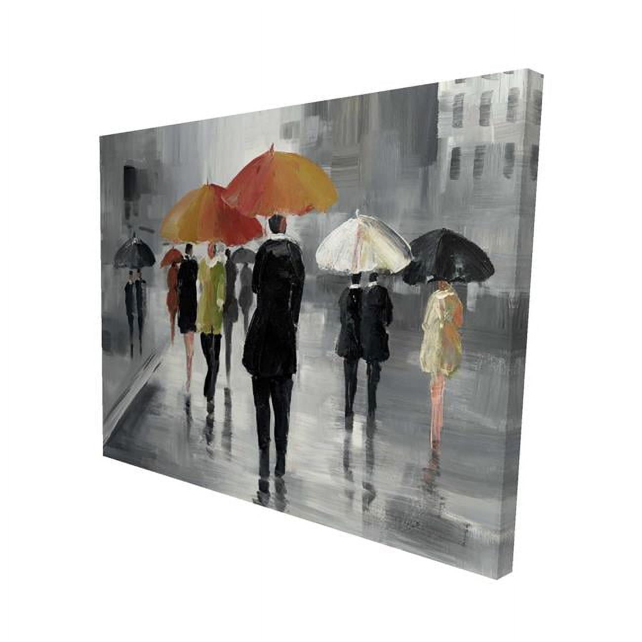 16 x 20 in. Street Scene with Umbrellas-Print on Canvas