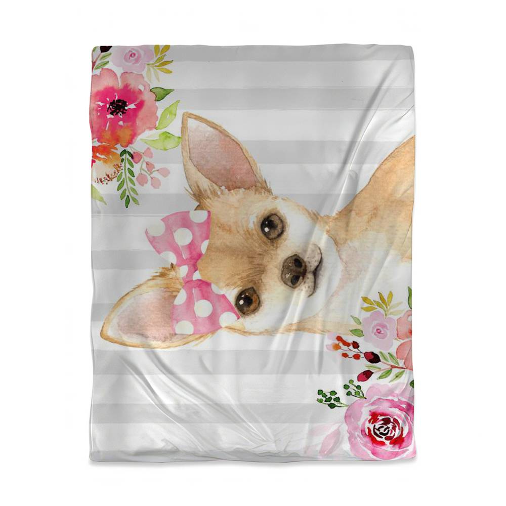 3817-HWCT-CH5 Chihuahua Dog Twin Size Duvet Cover - Cute Pet Bedroom Decor
