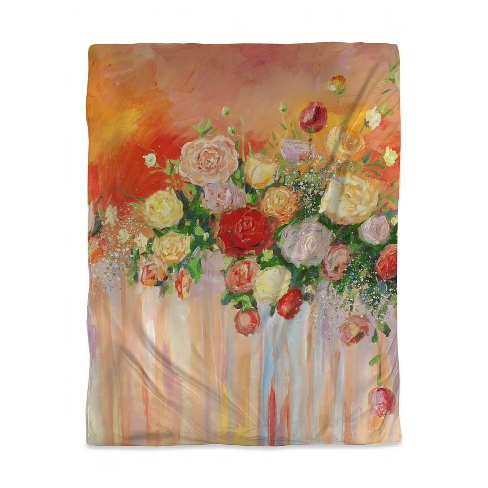 3817-VWCT-FL155 Contemporary Botanical Twin Size Duvet Cover - Multi Color Floral Design