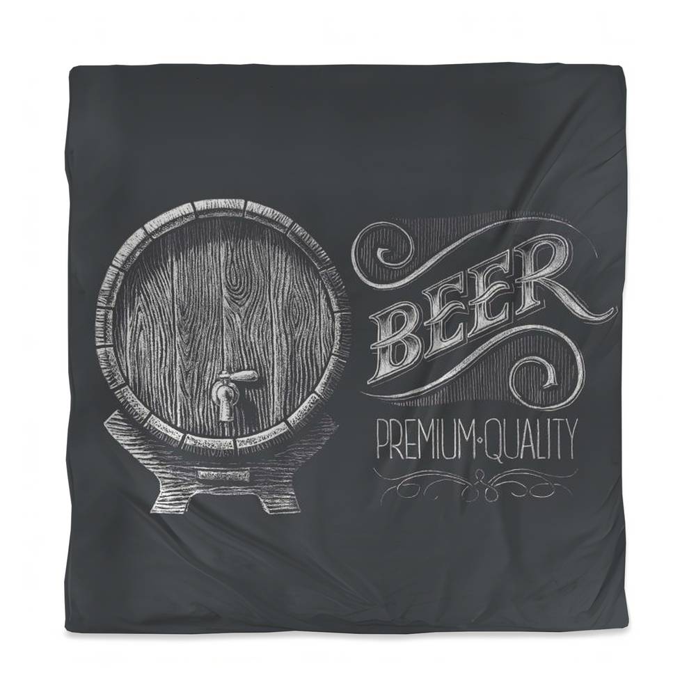3817-SWCQ-GA14 Old Beer Sign Queen Size Duvet Cover - White Kitchen Decor Bedding