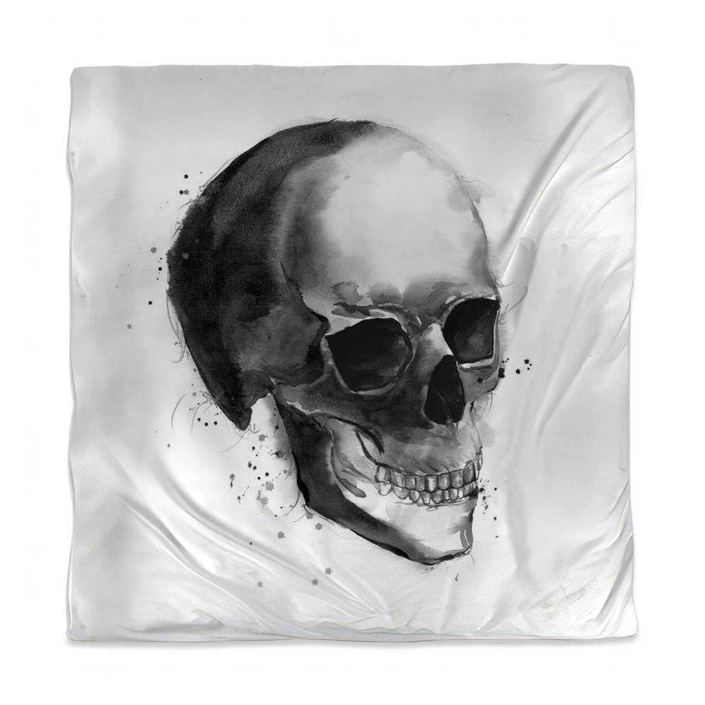 3817-SWCQ-MI86-1 Skull White Man Cave Queen Size Duvet Cover - Home Decor Bedding
