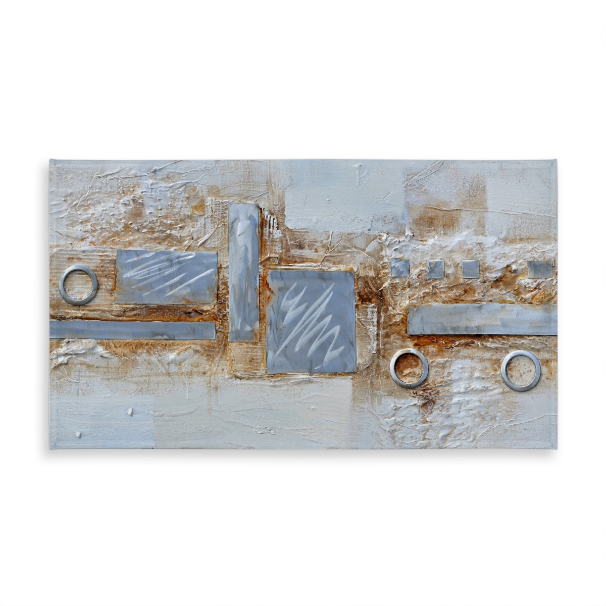 Picture of Begin Home Decor C1TCLRGEU7CWTB 58 x 102 in. Industrial Bedroom Tablecloth - Abstract Circles & Squares Decor