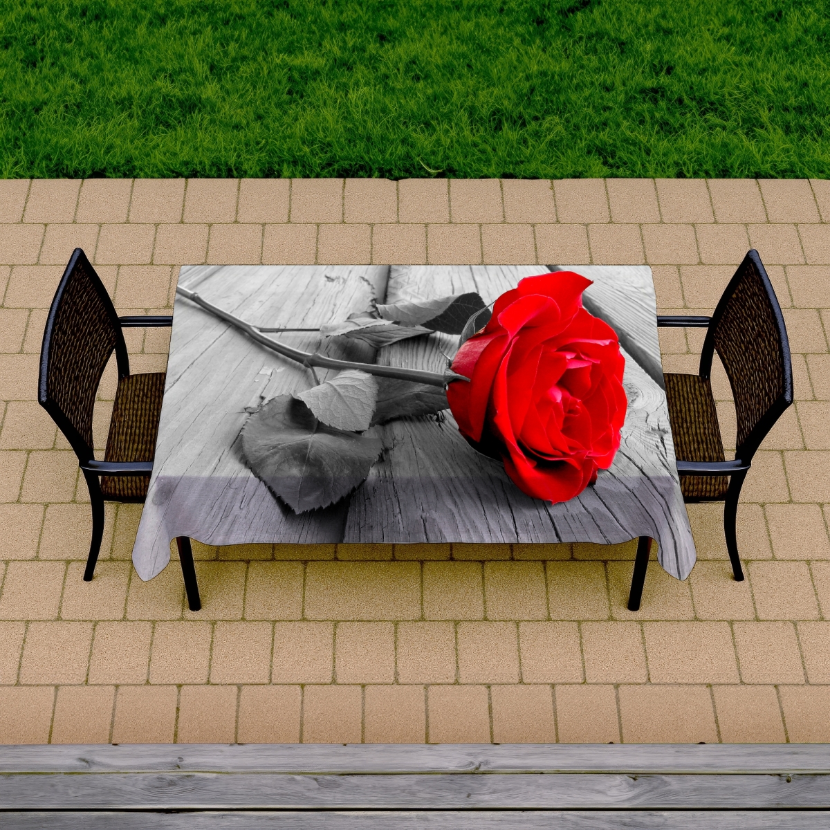 Picture of Begin Home Decor C1TCLRGELAYKEC 58 x 102 in. Bright Rose Tablecloth - Indoor & Outdoor Home Decor Essential