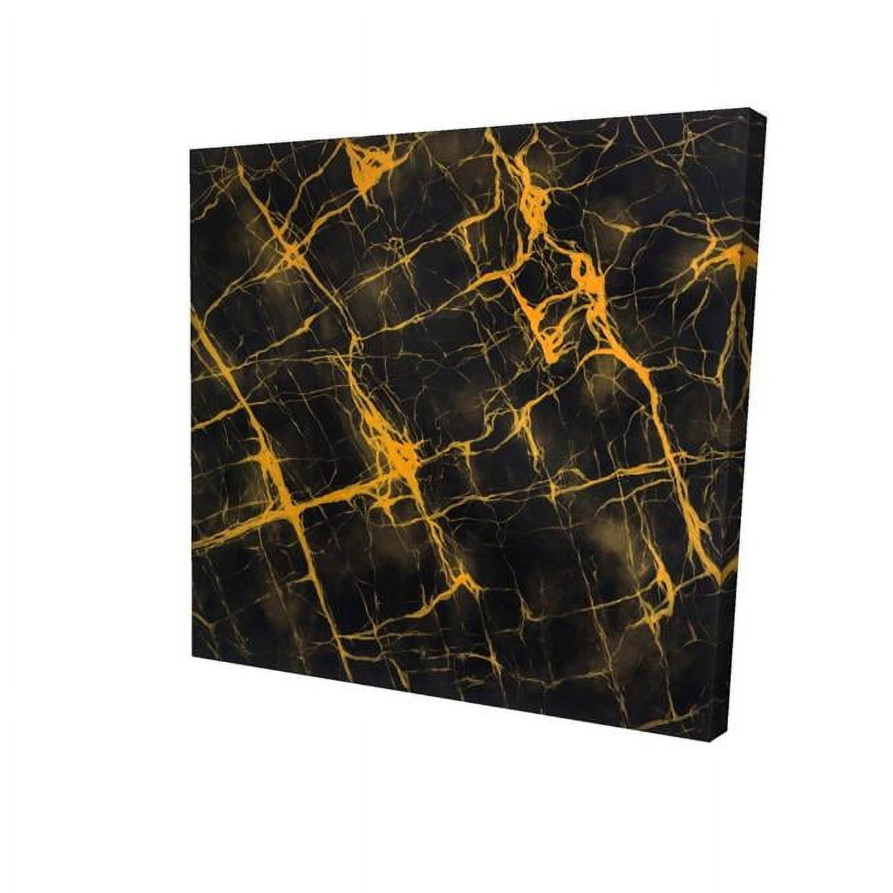 16 x 16 in. Black & Gold Marble-Print on Canvas