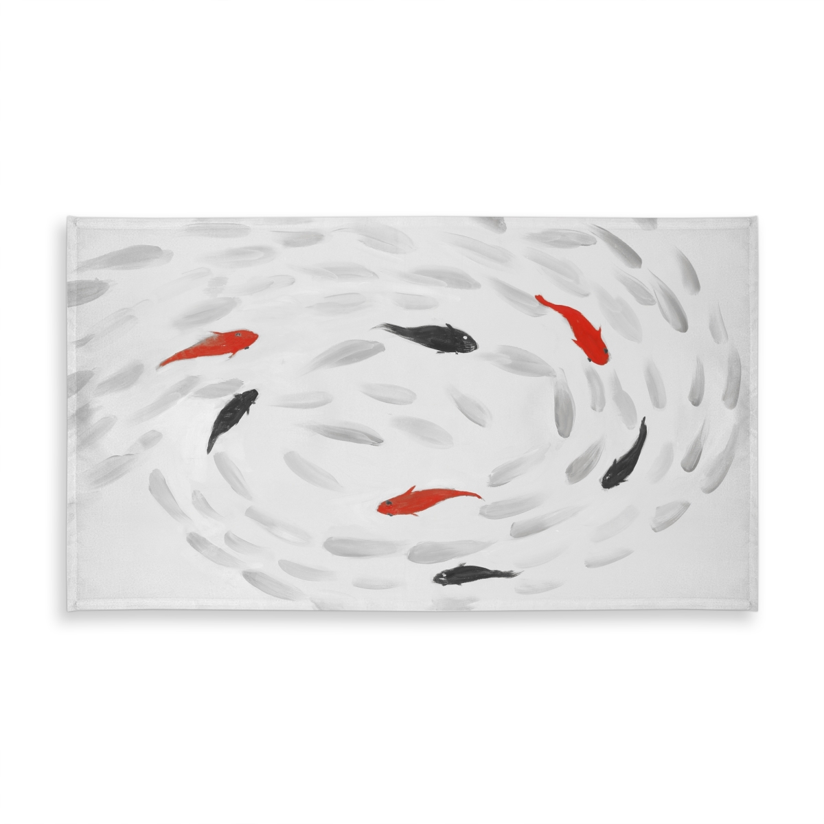 Picture of Begin Home Decor C1TCLRGE2HX0ZL 58 x 102 in. Gray Swimming Fish Swirl Tablecloth - Indoor & Outdoor Decor
