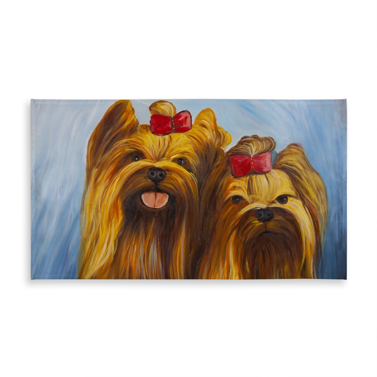 Picture of Begin Home Decor C1TCLRGEOOELR1 58 x 102 in. Contemporary Tablecloth - Two Smiling Dogs Indoor & Outdoor Decor