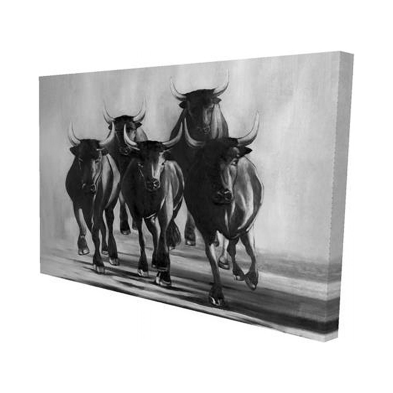20 x 30 in. Group of Bulls At Galops-Print on Canvas