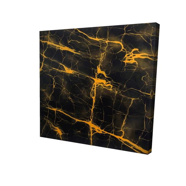 16 x 16 in. Black & Gold Marble Texture-Print on Canvas