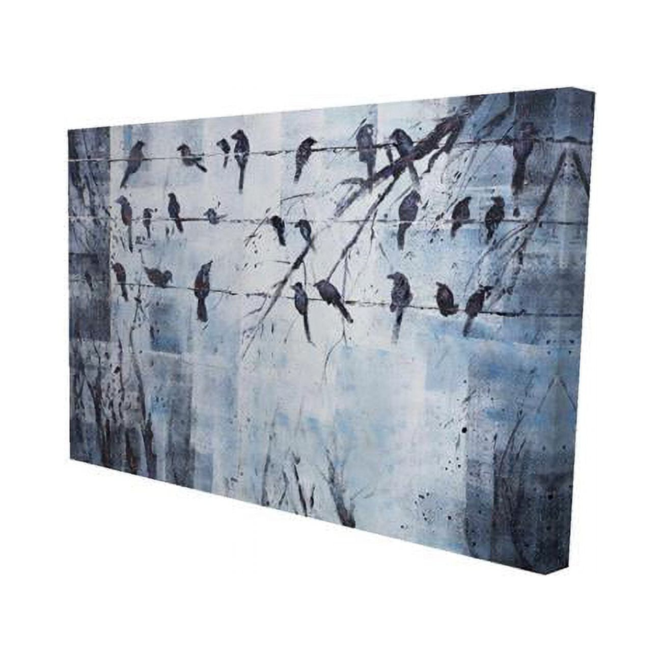 20 x 30 in. Abstract Birds on Electric Wire-Print on Canvas