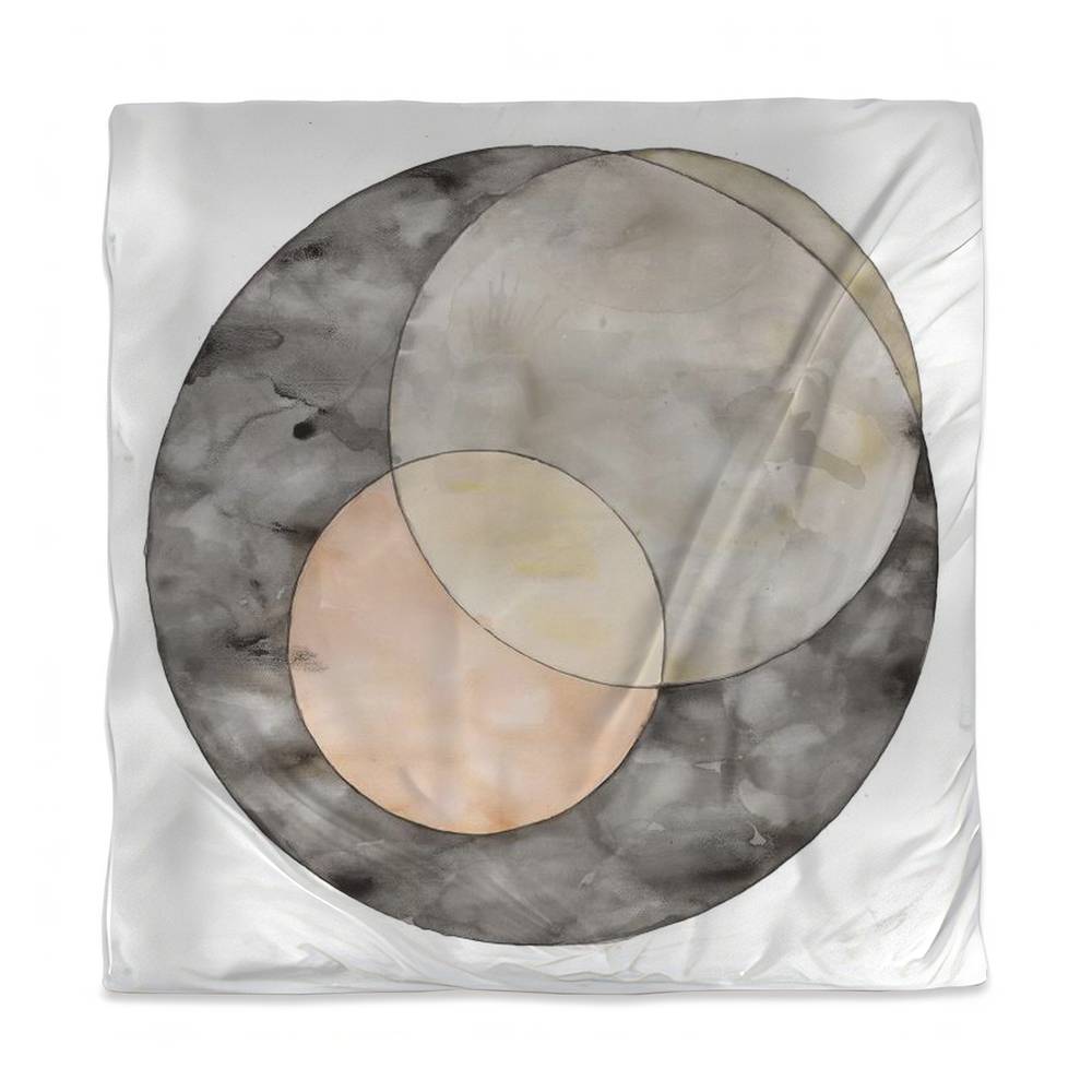 3817-SWCQ-AB99 Interlocking Queen Size Duvet Cover - Retro Abstract Shapes Decor