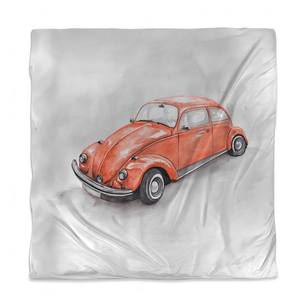 3817-SWCQ-TR53 Vintage Red Beetle Queen Size Duvet Cover - Bedroom Decor - Cozy Bedding