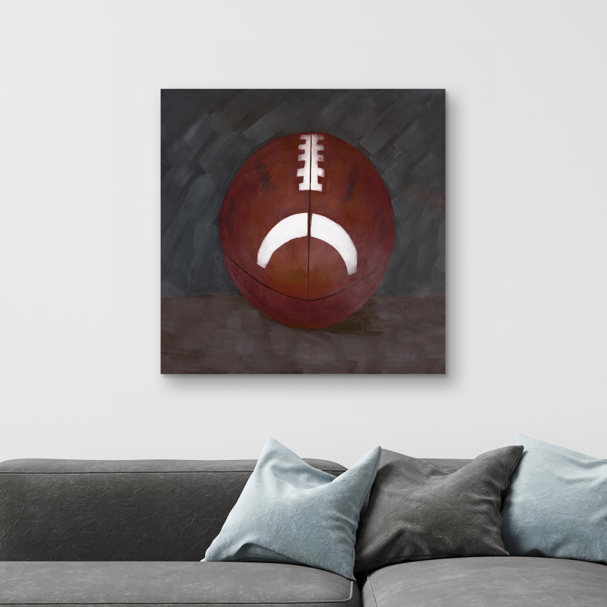 C1RC32326XGV04 32 x 32 in. Football Ball Still Life Canvas - Brown Home Decor Art