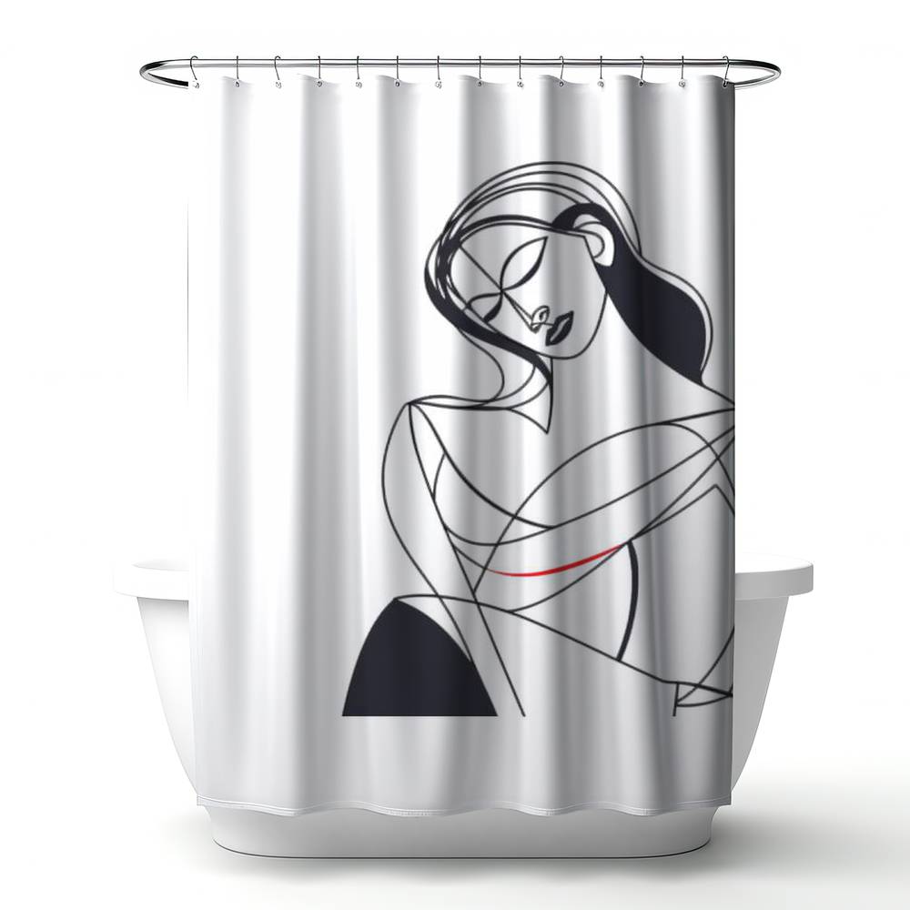 4240-7174-FI104 71 x 74 in. Minimalist Bedroom Shower Curtain - A Mothers Love Home Decor