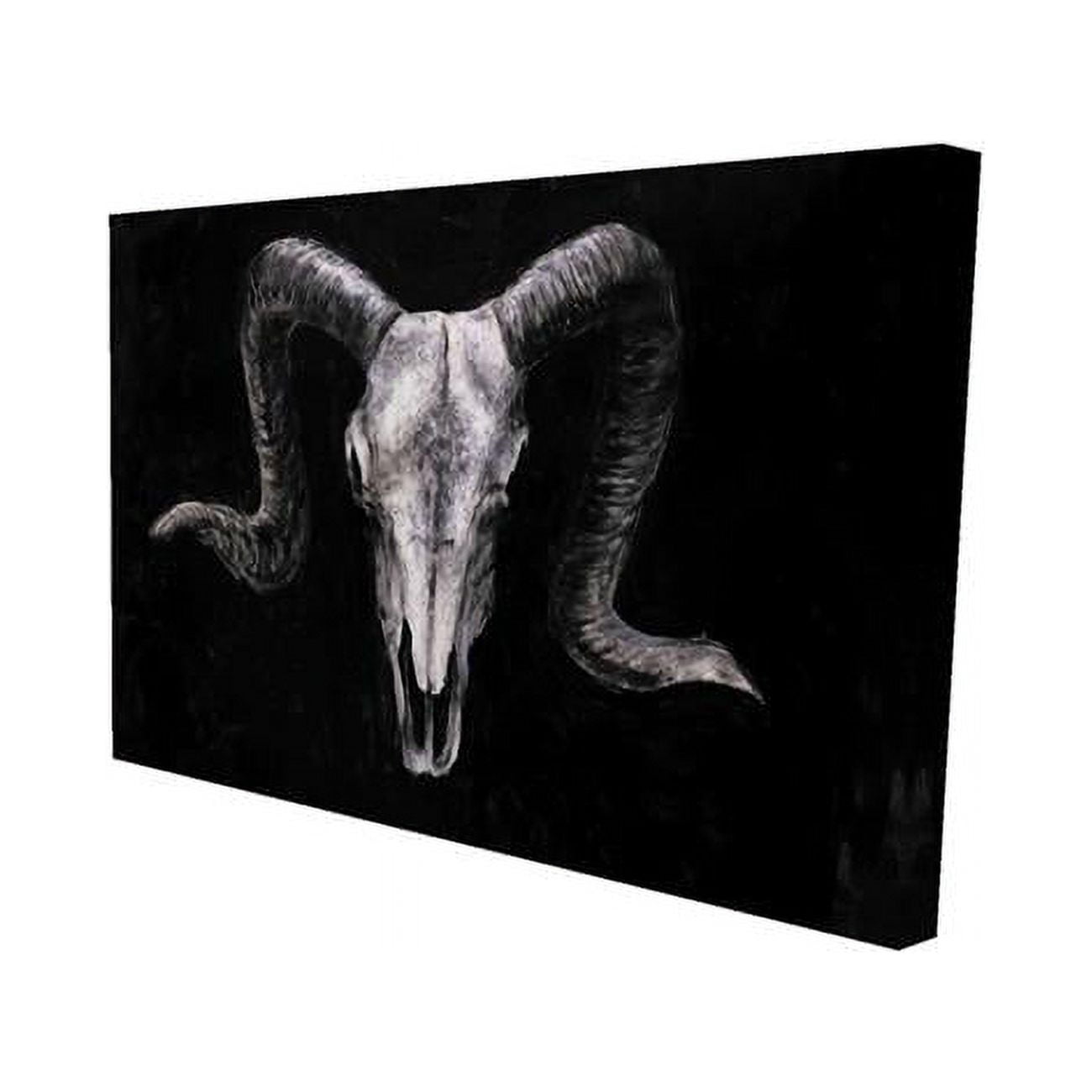 20 x 30 in. Ram Skull Grunge Style-Print on Canvas