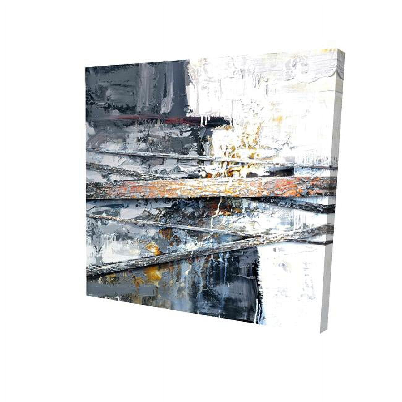 16 x 16 in. Texturized Paint Splashing Stripes-Print on Canvas