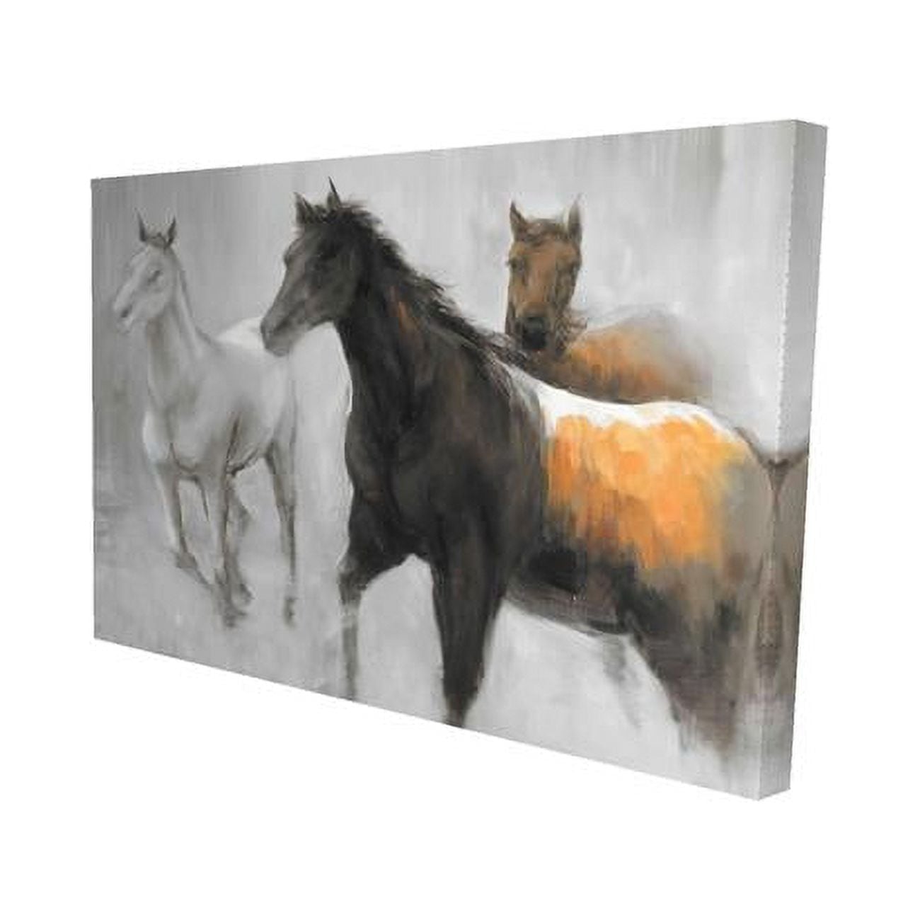 20 x 30 in. Abstract Herd of Horses-Print on Canvas