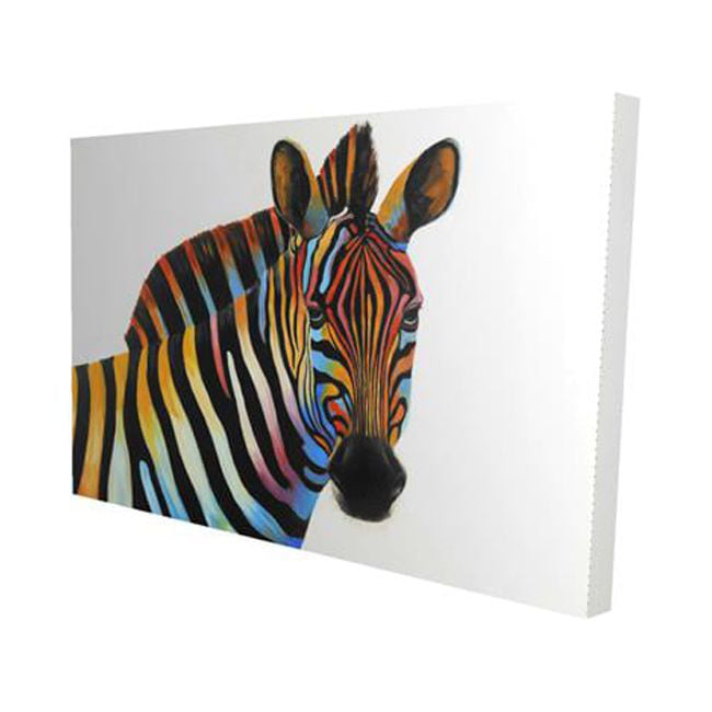 20 x 30 in. Colorful Profile View of A Zebra-Print on Canvas