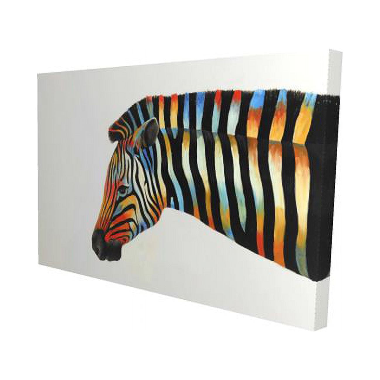 20 x 30 in. Colorful Zebra-Print on Canvas