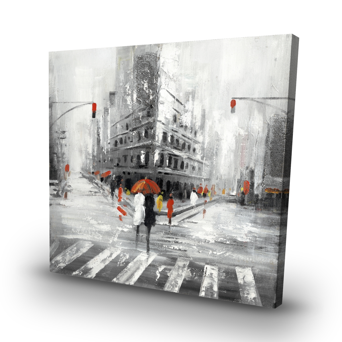 C1RC323253A0PT 32 x 32 in. Gray Cities Building Canvas - Greyish Flatiron Home Decor