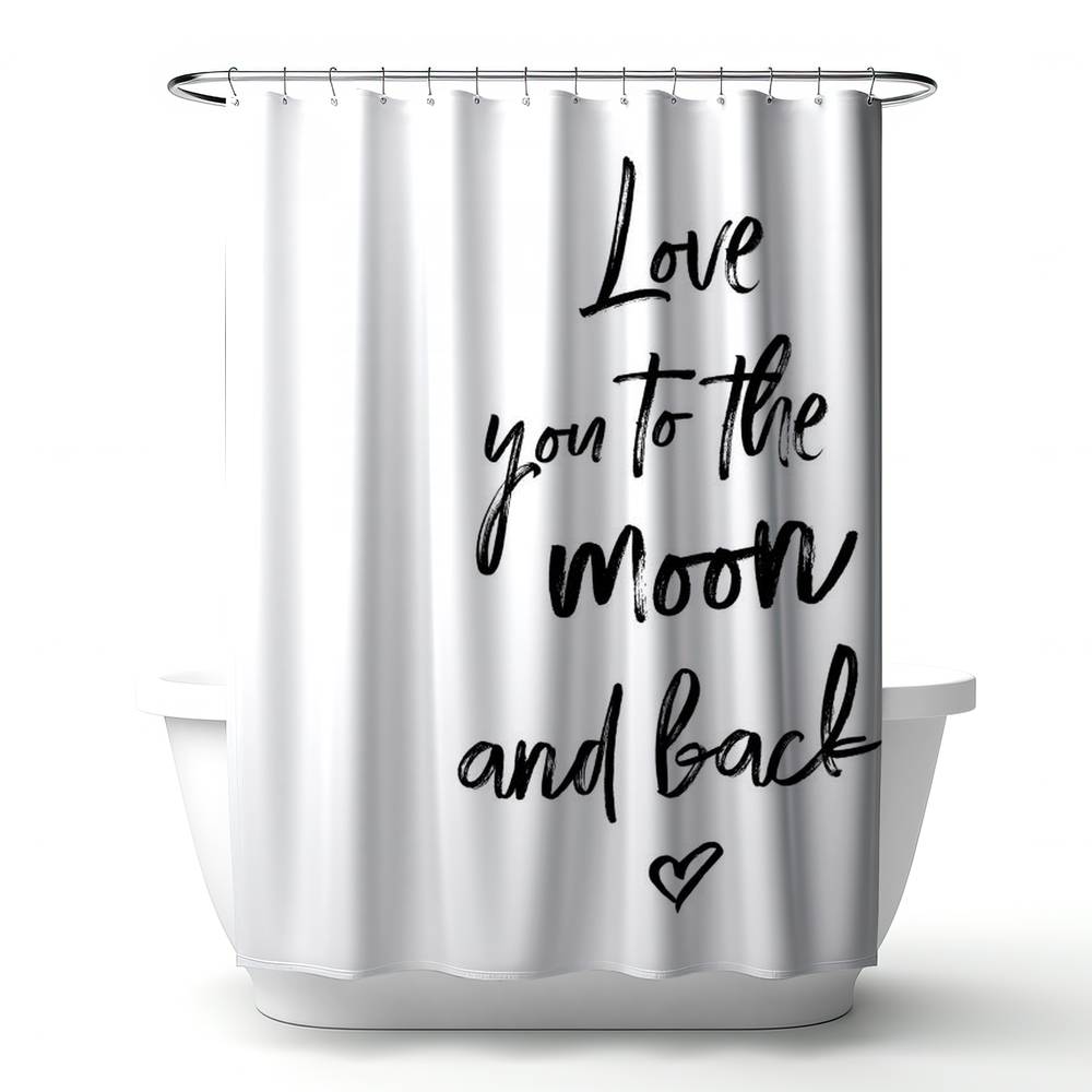 4240-7174-QU2 71 x 74 in. Love You To the Moon & Back Shower Curtain - Romantic Decor