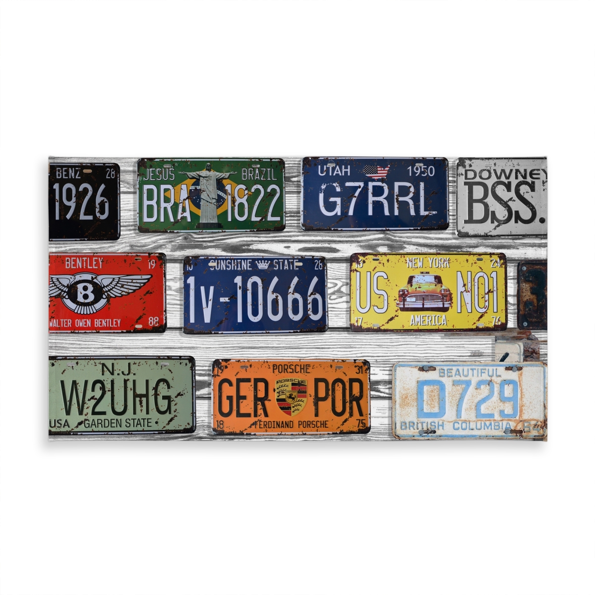Picture of Begin Home Decor C1TCLRGEXW3NTE 58 x 102 in. Blue Shapes Number Plates Tablecloth - Indoor Outdoor Decor