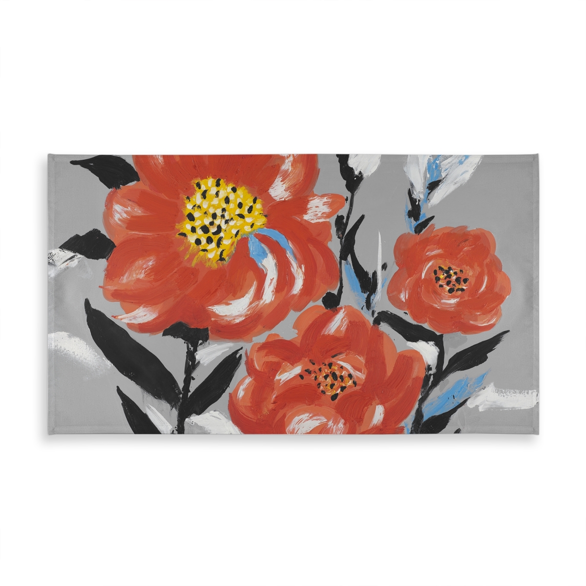 Picture of Begin Home Decor C1TCLRGE2H1WN9 58 x 102 in. Gray Botanical Tablecloth - Pink Flowers & Blue Leaves Decor