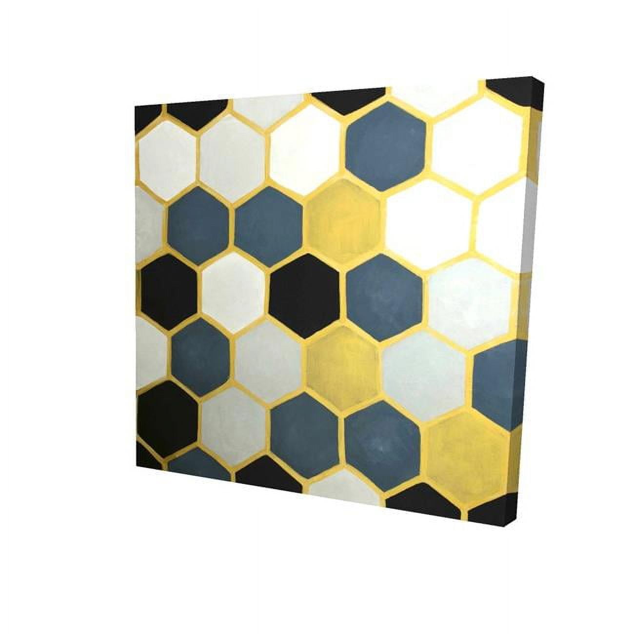 16 x 16 in. Blue & Gold Cells-Print on Canvas