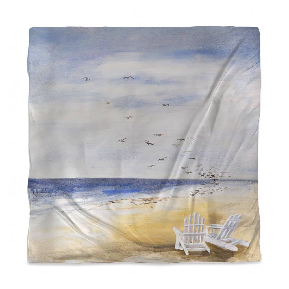 3817-SWCQ-CO14 Blue Sea Queen Size Duvet Cover - Day at the Beach Home Decor Bedding
