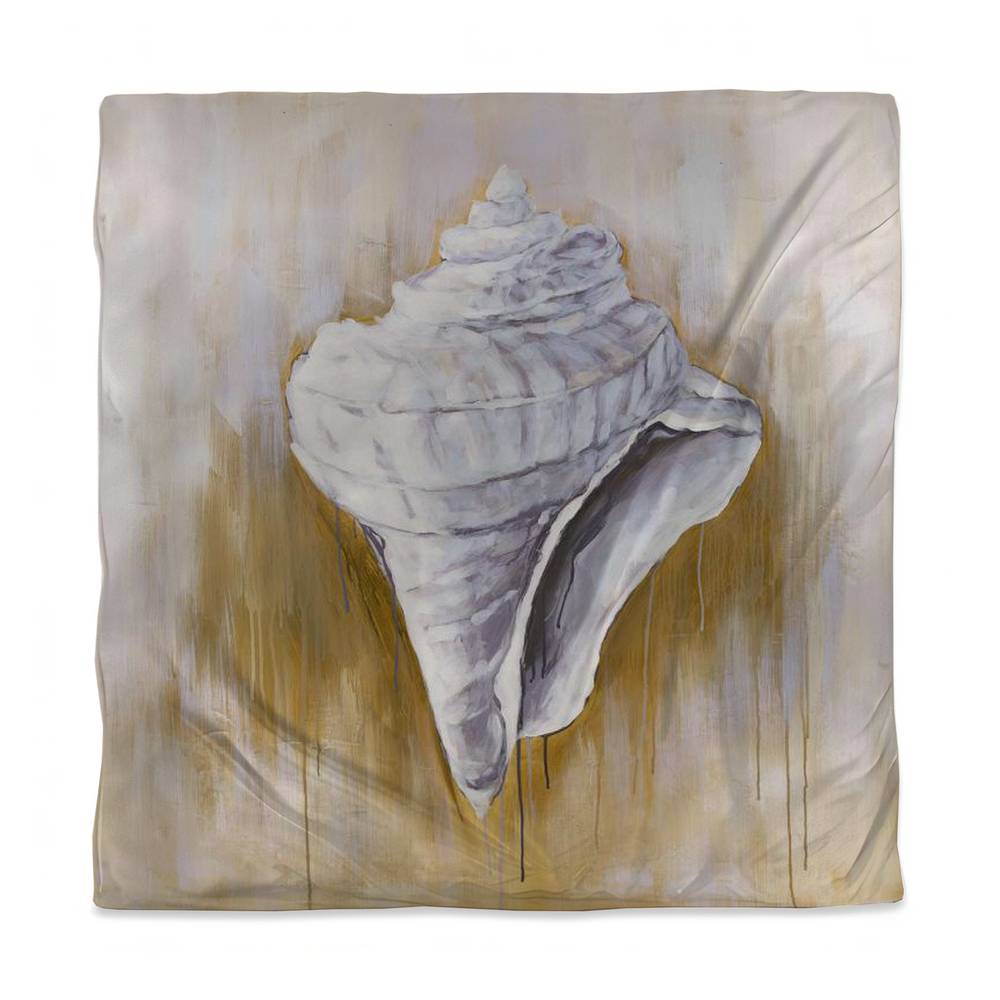 3817-SWCQ-CO23 Conical Shell White Queen Size Duvet Cover - Modern Bedroom Decor
