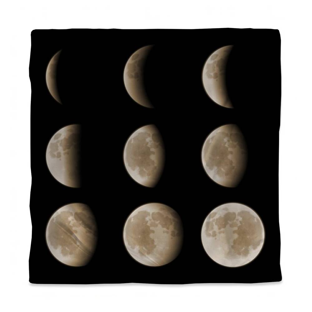 3817-SWCQ-EA3 Eclipse in Nine Phases Queen Size Duvet Cover - Modern Astronomy Decor