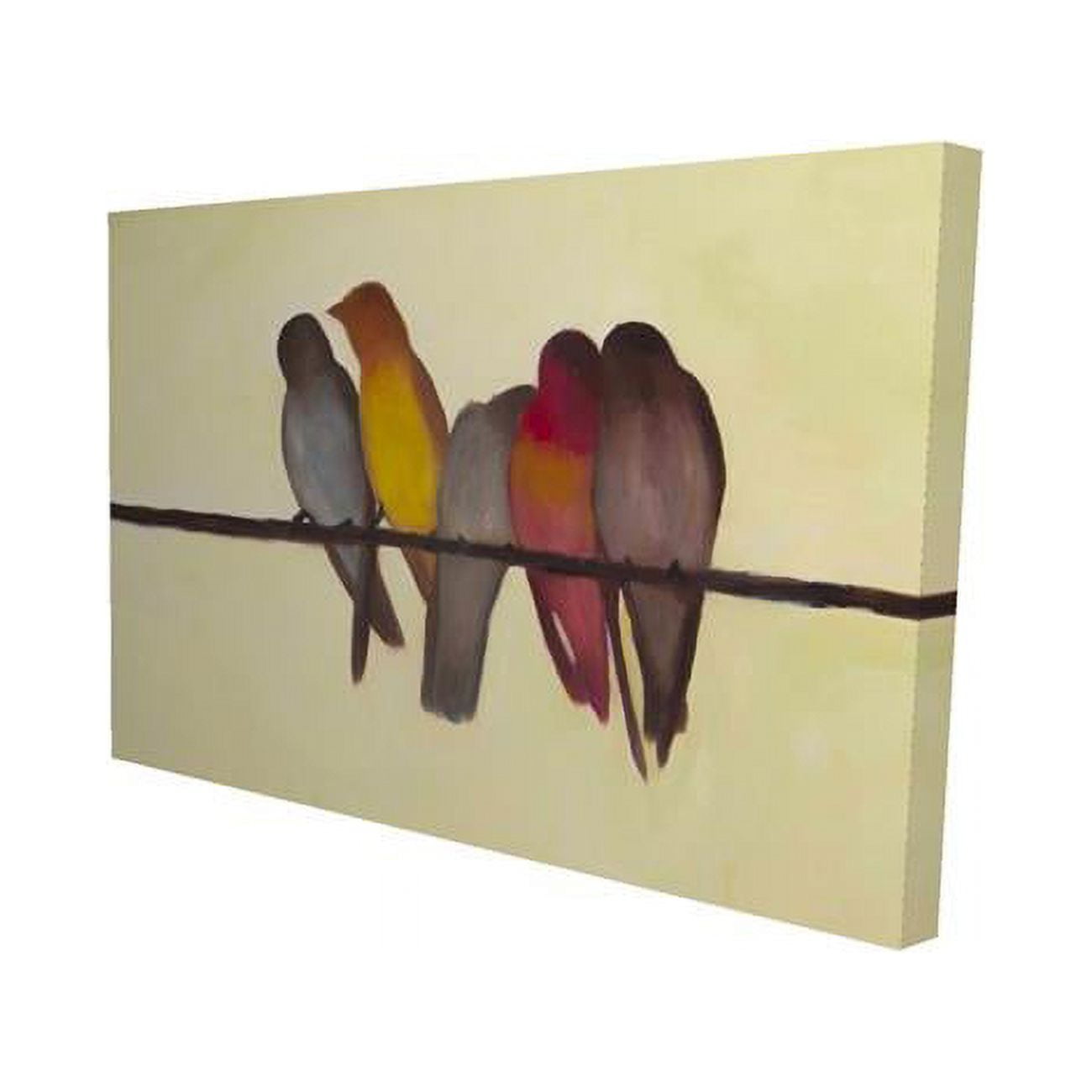 20 x 30 in. Five Birds on A Branch-Print on Canvas