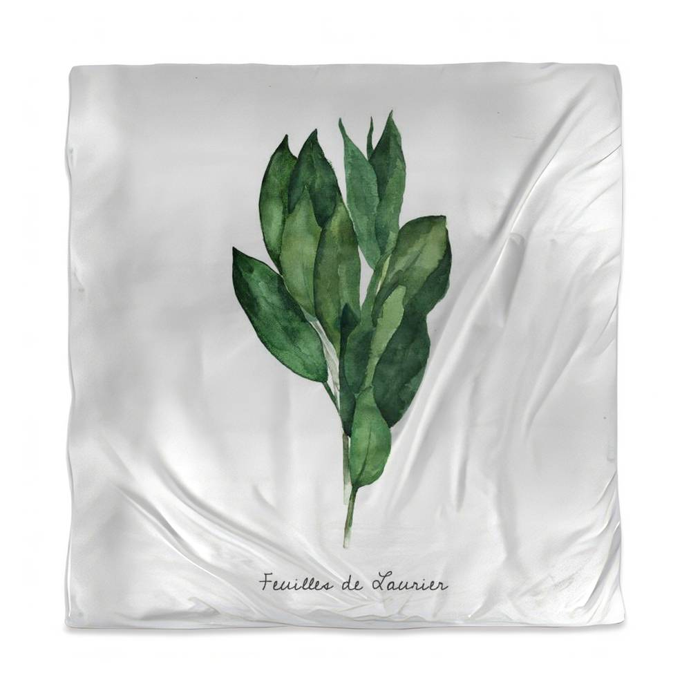 3817-SWCQ-GA91-2 Bay Leaves Bundle Queen Size Duvet Cover - White Leaves Home Decor