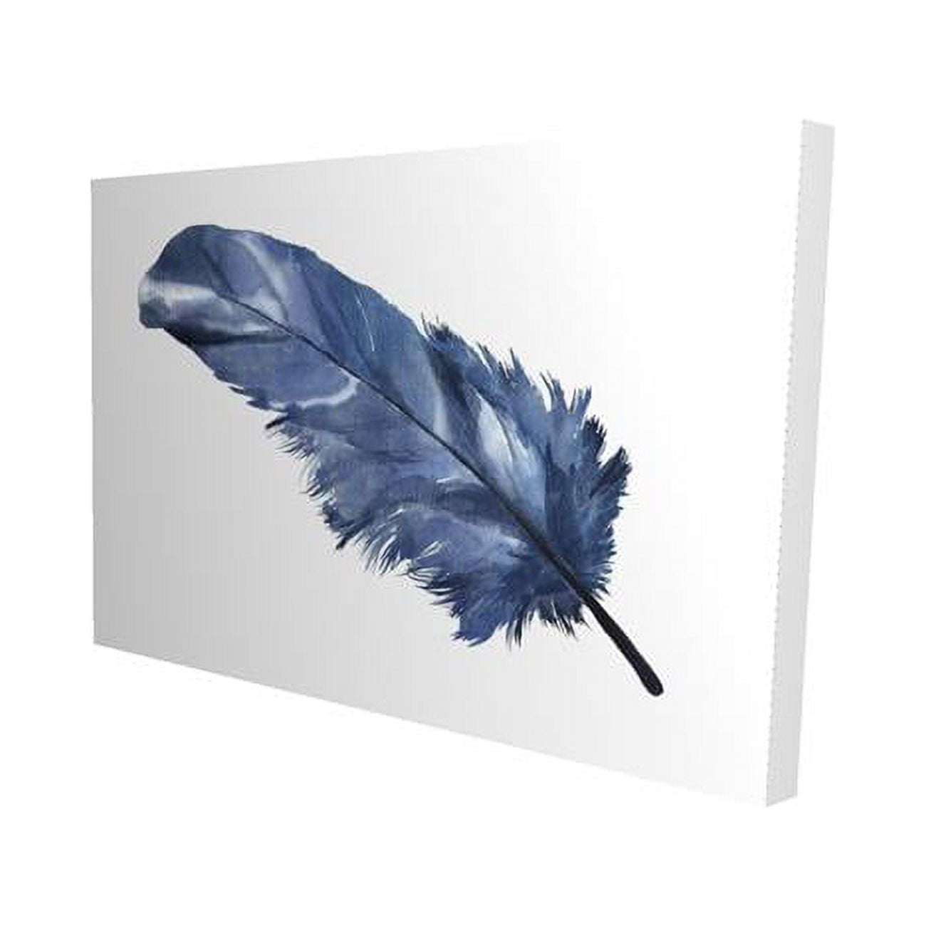 20 x 30 in. Blue Feather-Print on Canvas