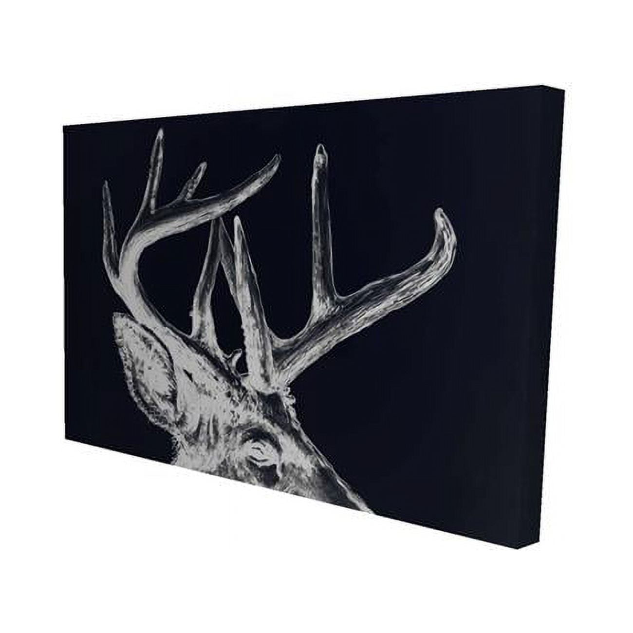 20 x 30 in. Blue Roe Deer Plume-Print on Canvas