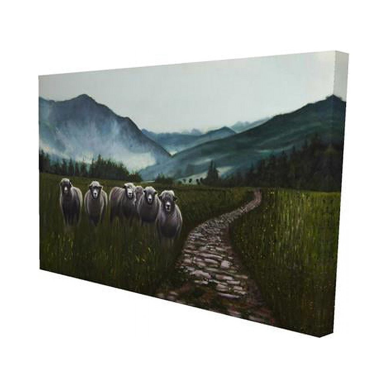 20 x 30 in. Sheep in the Countryside-Print on Canvas