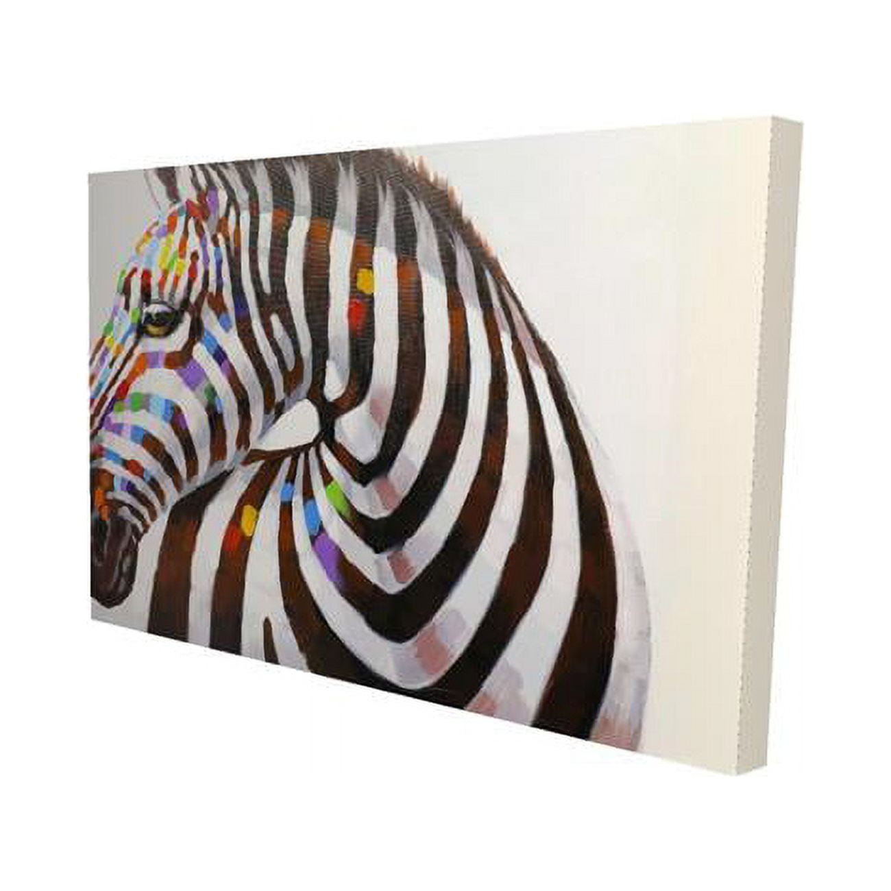 20 x 30 in. Colorful Zebra-Print on Canvas