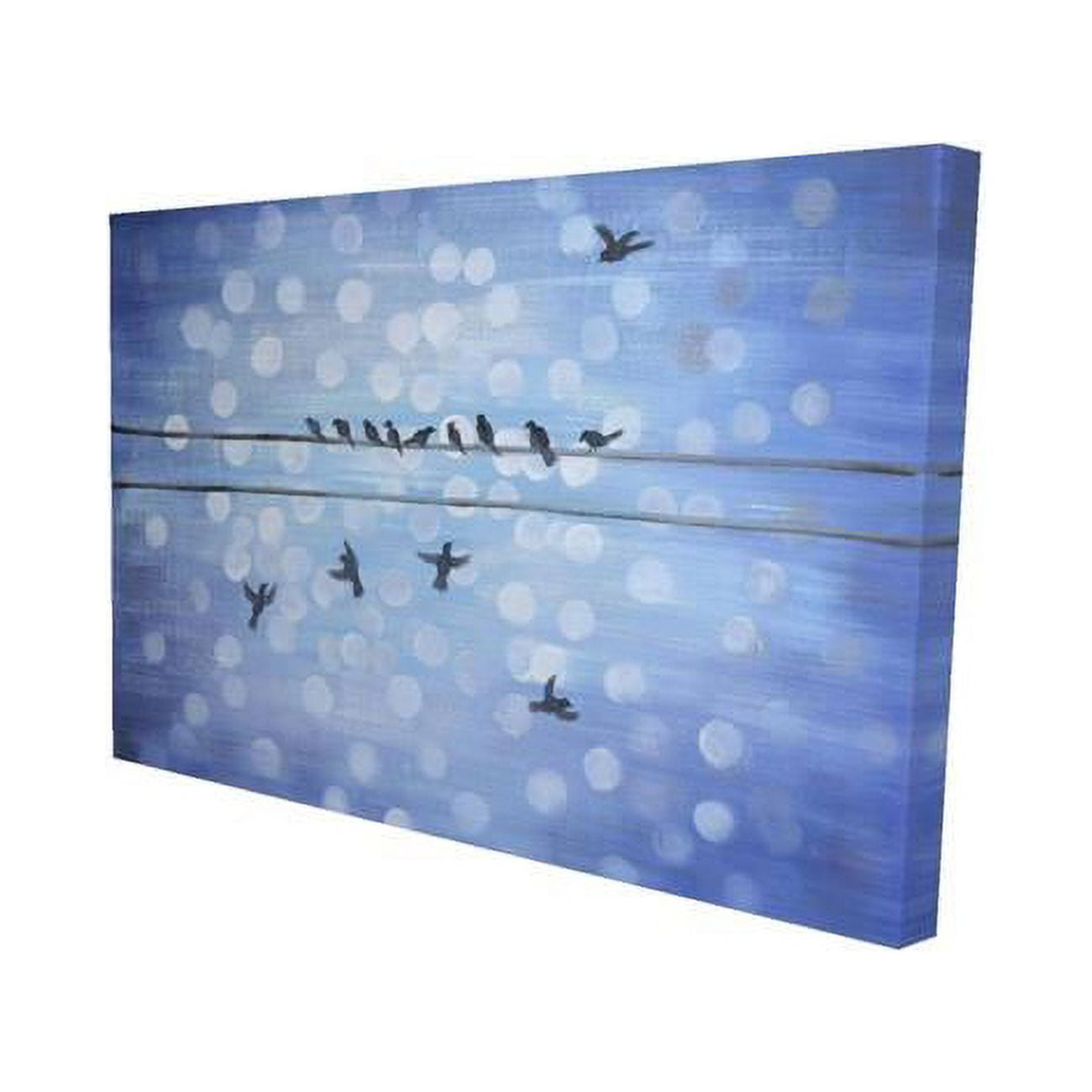 20 x 30 in. Birds on A Wire with A Clear Blue Sky-Print on Canvas