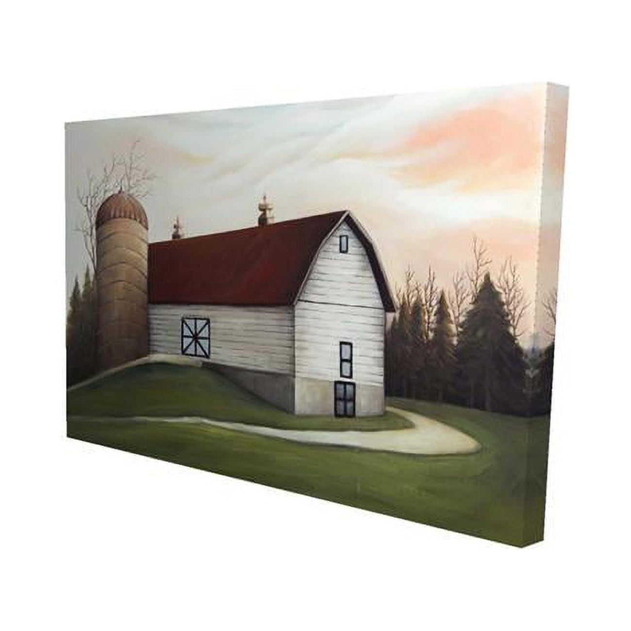 20 x 30 in. White Barn-Print on Canvas