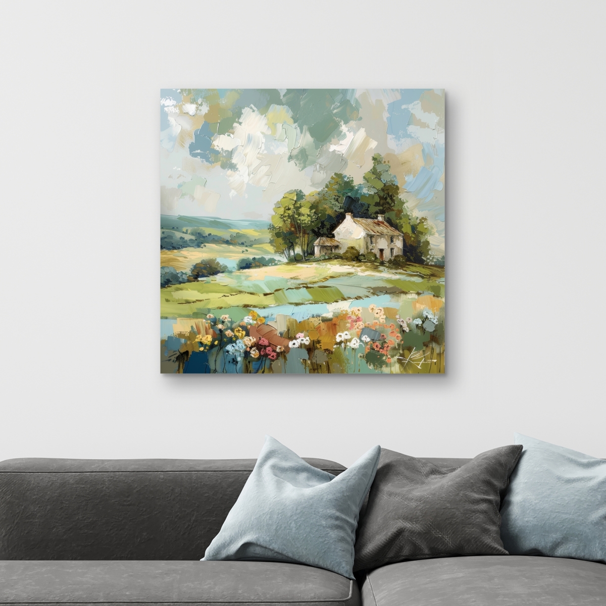 C1RC3232WFBFWF 32 x 32 in. The Landmark Canvas - Home Decor Wall Art
