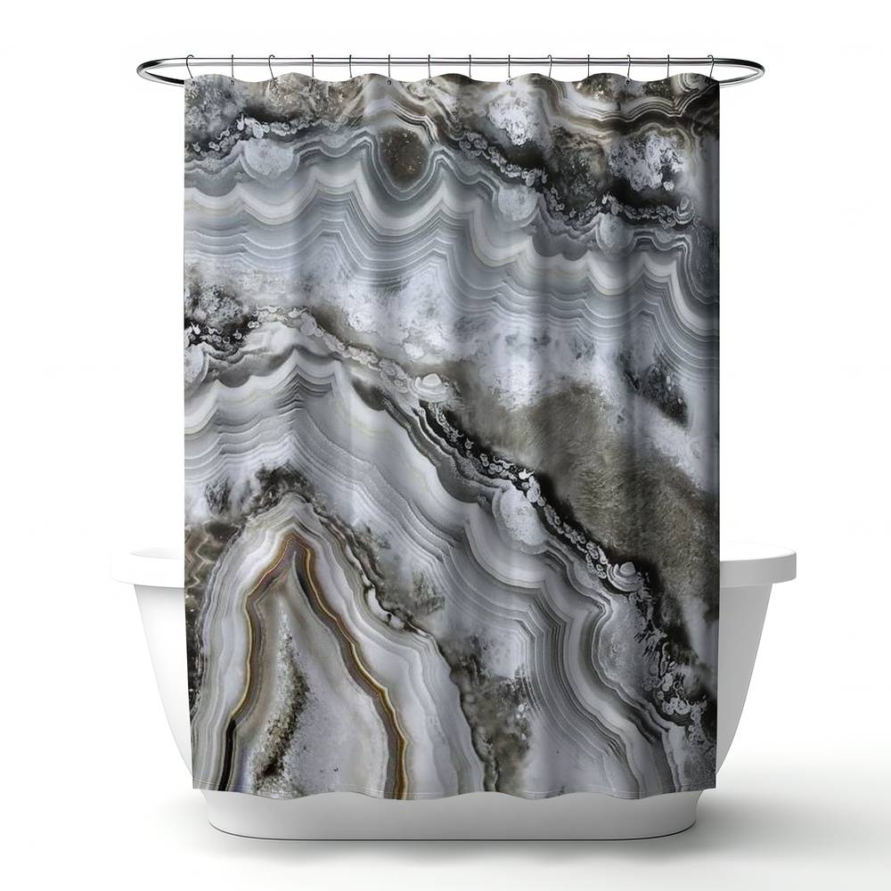 4240-7174-AB43 71 x 74 in. Abstract Geode Hyperrealist Shower Curtain - Bedroom Decor