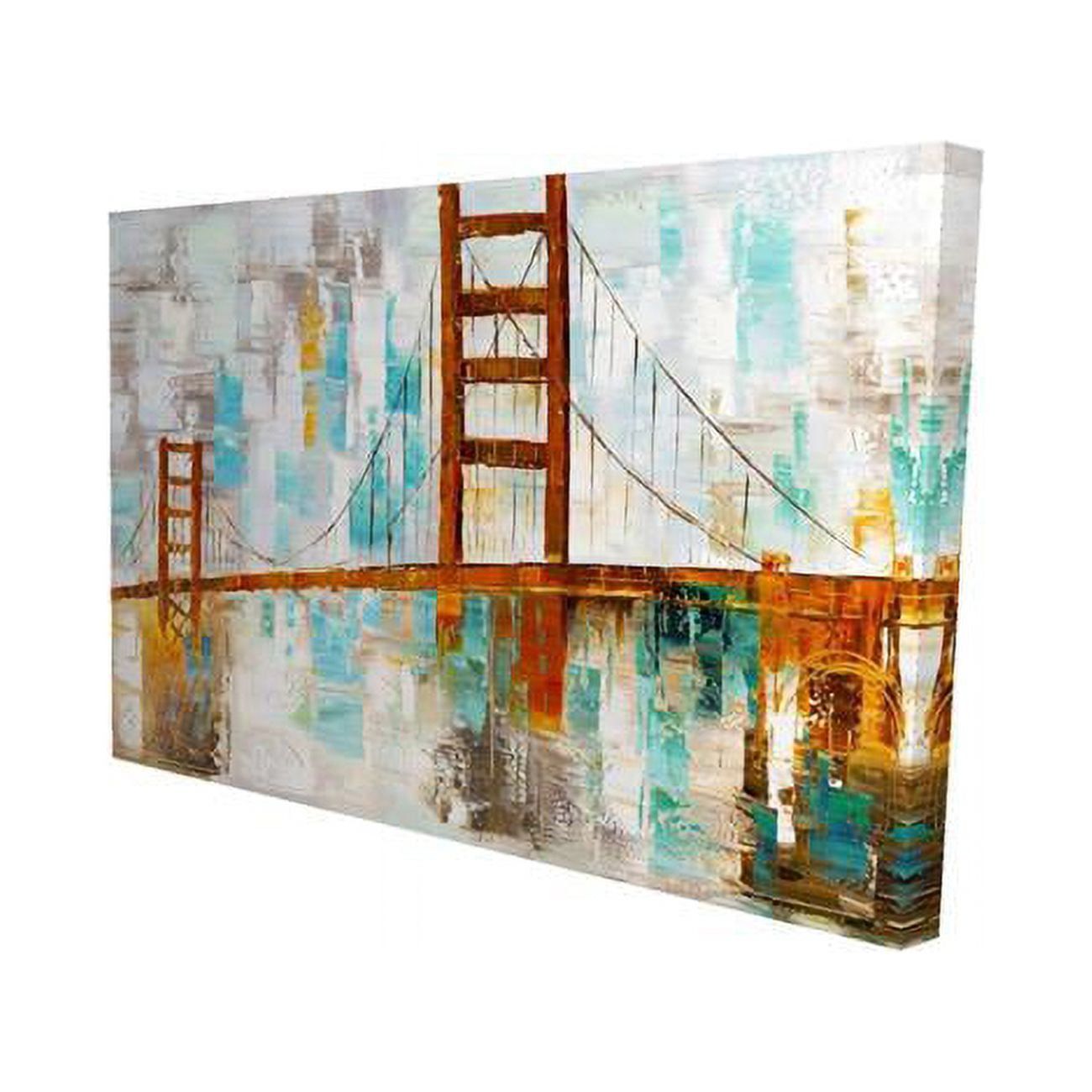 20 x 30 in. Golden Gate with Turquoise Paint Spots-Print on Canvas