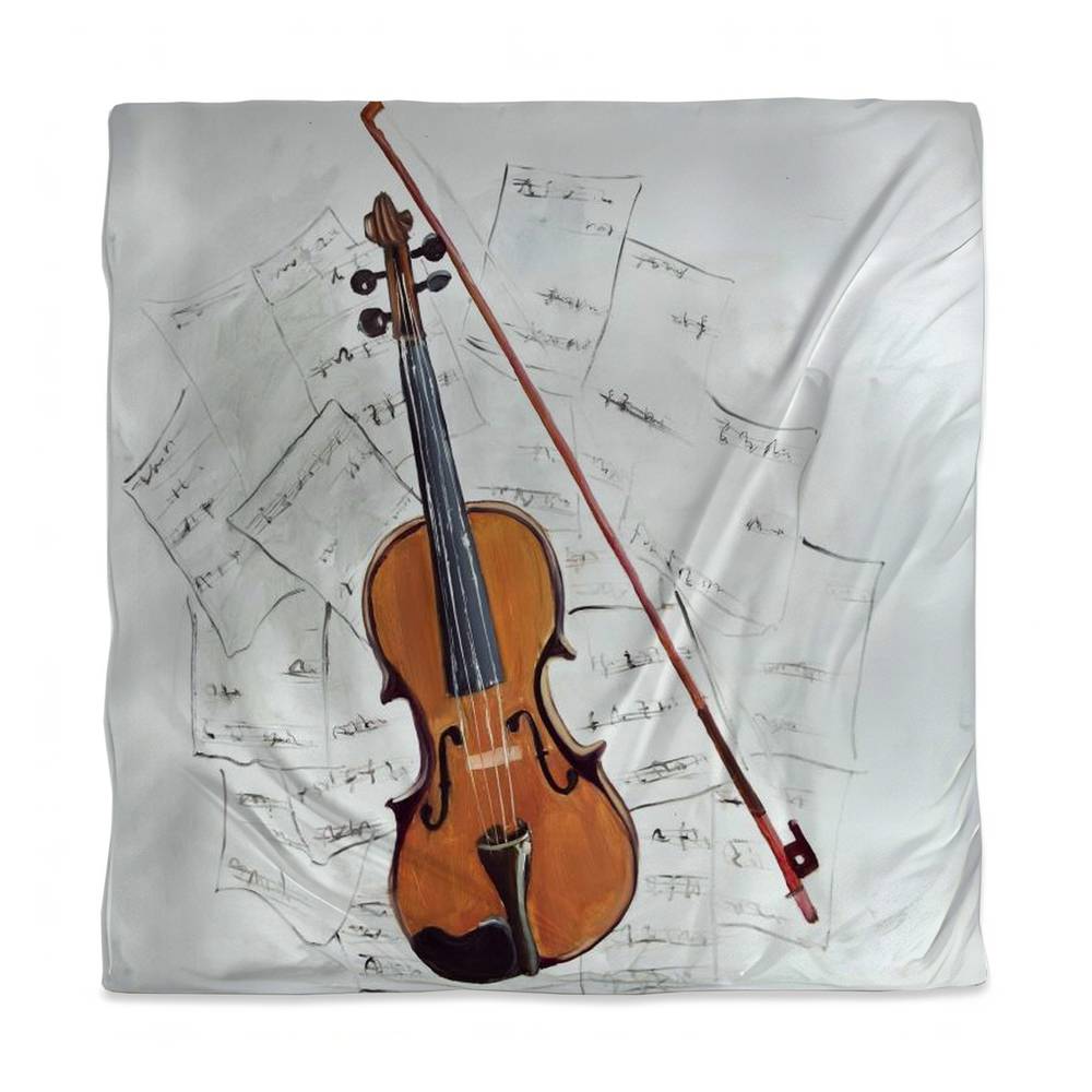 3817-SWCQ-MU44 Violin on Music Sheet Queen Size Duvet Cover - Bedroom Decor Bedding
