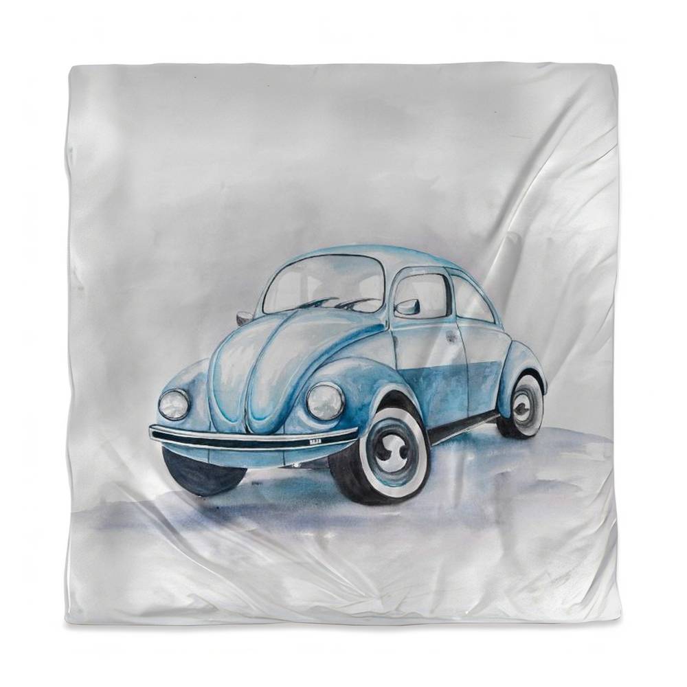 3817-SWCQ-TR52 Beetle Blue Car Queen Size Duvet Cover - Bedroom Decor & Illustrative Design